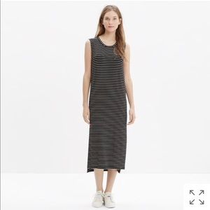 Madewell sleeveless tee dress in stripe